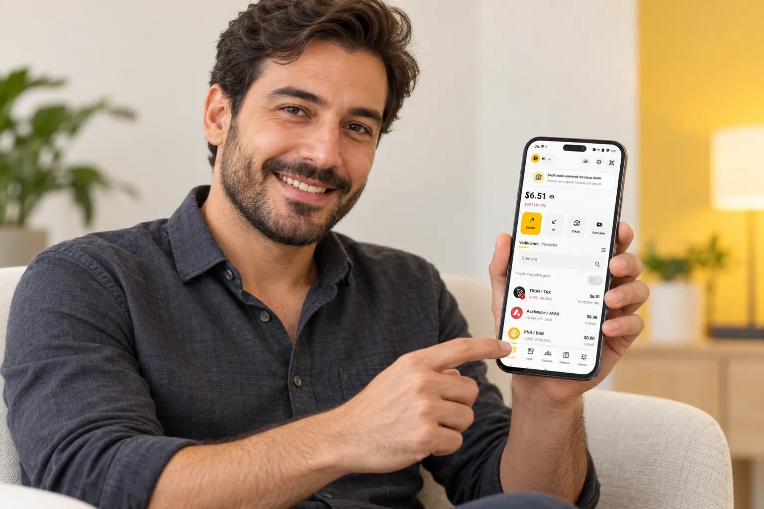 Türkçe Taccoin Wallet uygulama ekranları